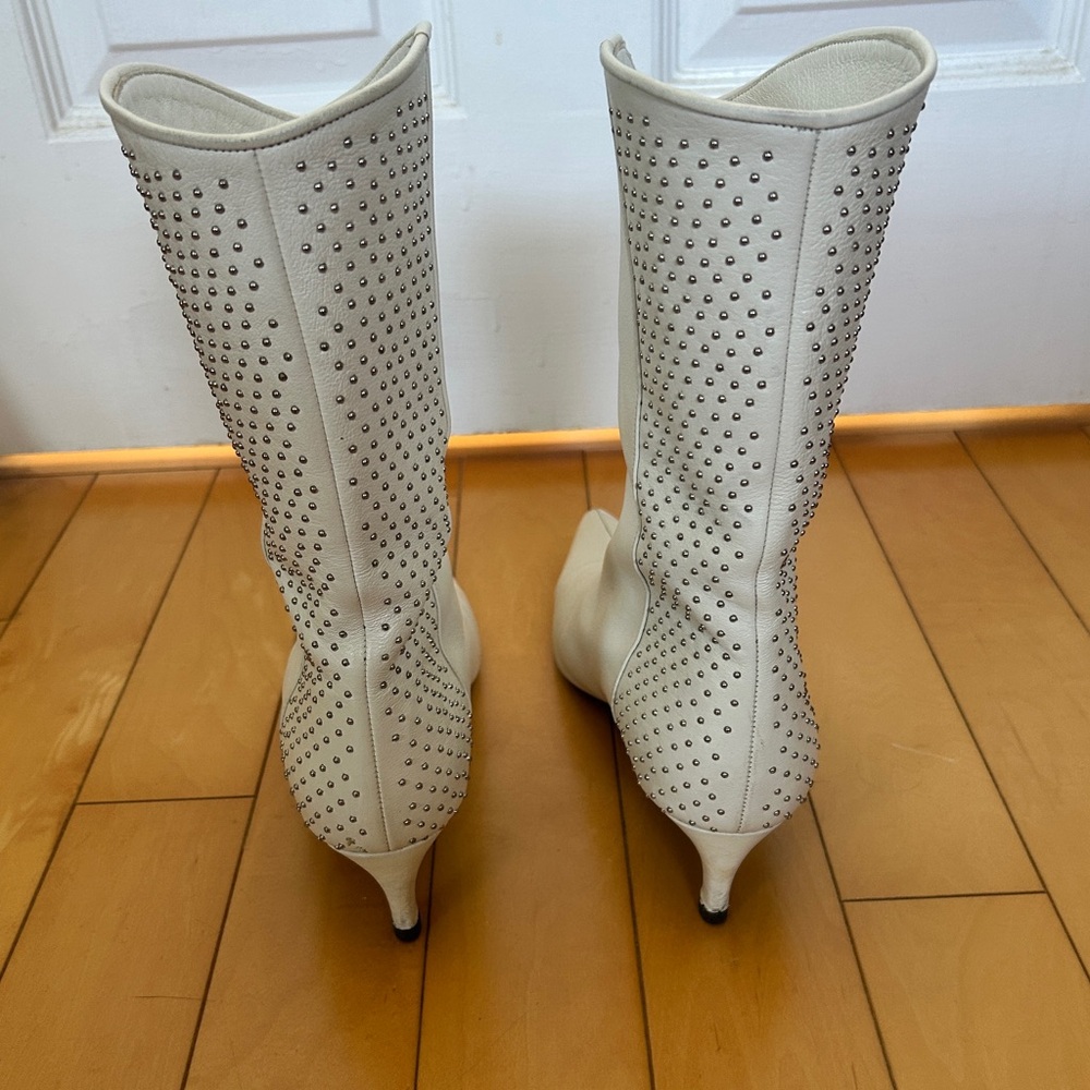Anine Bing Reagan white leather boots, size 9 - Picture 10 of 16